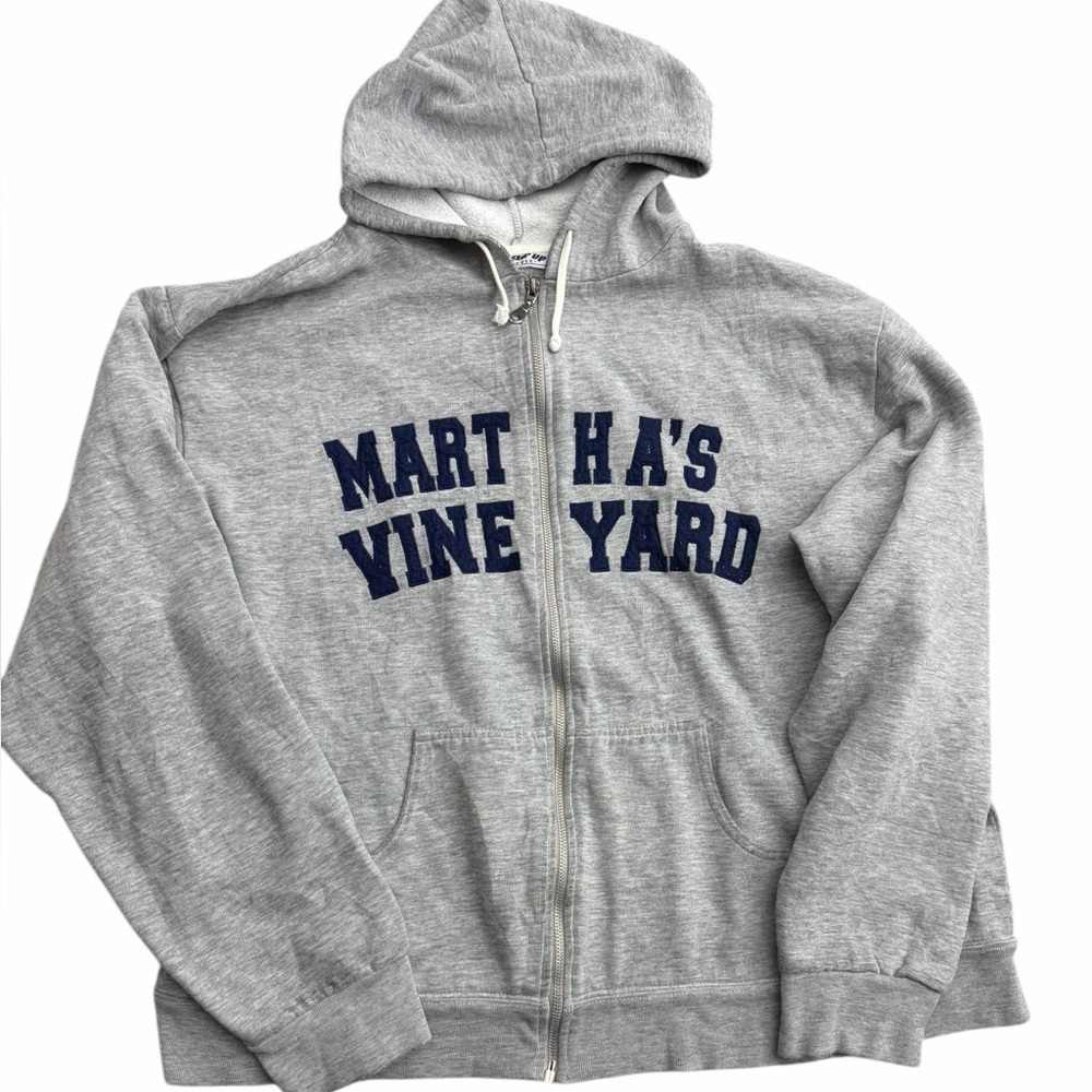 Martha’s Vineyard Zip Hoodie Men’s‎ Gray Breezin’ Up Athletic Full Zip
